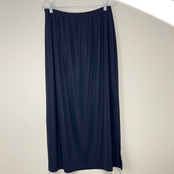 FRAZIER LAWRENCE Black Stretchy Maxi Skirt‎ Womens 1X Thick Jersey Knit Holidays - Picture 3 of 10